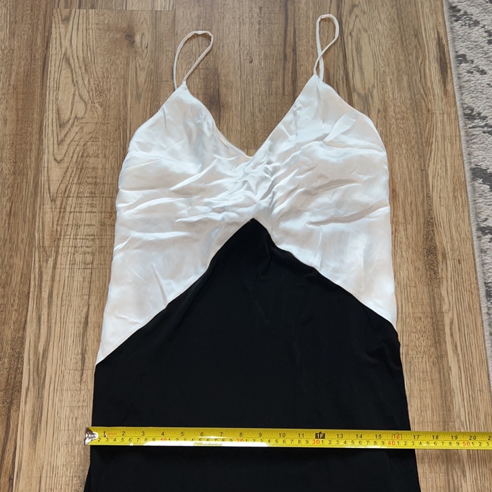 NEW! Zara Two-Toned Black and White Satin Dress - Picture 9 of 13